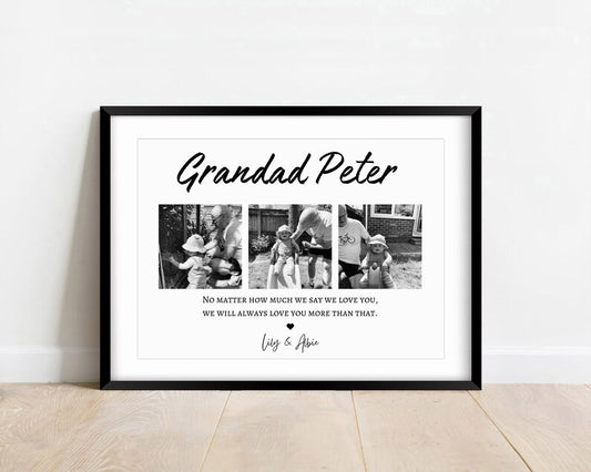 Personalised Grandad Photo Print, Grandpa Birthday Gift for Grandparent Keepsake, Dad Birthday, Custom Name Gift for Grandad, Dad Gift Print