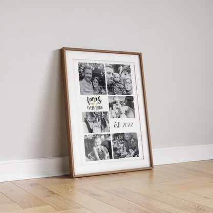 Family Photo Gift, Photo Collage Print, Mum Dad Home Decor, Mothers Day Wall Art, Birthday Gift for Mom, New Baby Present for Parents