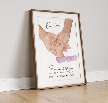 Personalised Family Poster, Gift for New Family, Gift for Mum with Newborn, Baby Shower, Baby Birth Stats, New Mum Birthday, First Baby Gift