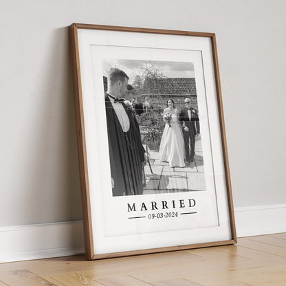 Custom Wedding Photo Gift, Personalised Framed Poster for Wedding, Newly Weds Keepsake, Affordable Wedding Gift for Couple, Gift for Bride