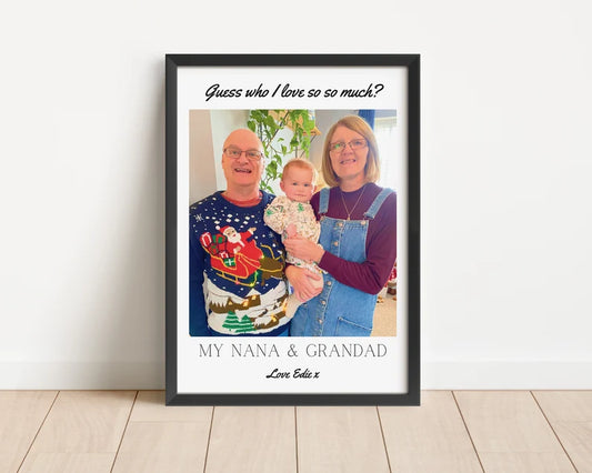 Custom Nana & Grandad Photo Gift Print, Personalised Nanny Granddad Gift from Grandchildren, Gran Birthday Gift, Grandma Print, Fathers Day