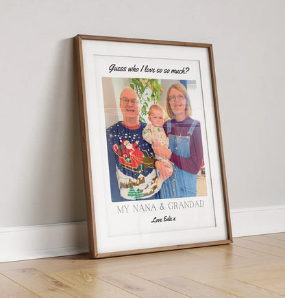 Custom Nana & Grandad Photo Gift Print, Personalised Nanny Granddad Gift from Grandchildren, Gran Birthday Gift, Grandma Print, Fathers Day