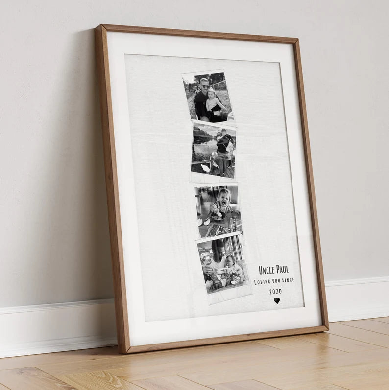 Custom Uncle Polaroid Gift Print, Personalised Uncle Birthday Gift from Niece Nephew, Uncle Photo Wall Art, New Uncle Uncle, Thank You Art
