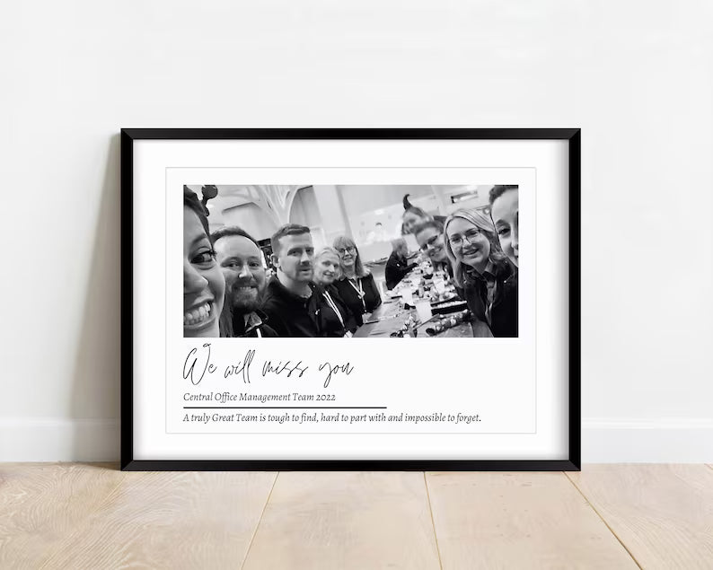 Work Leaving Gift Print, New Job Present, Desk Frame Gift, Promotion Keepsake, Retirement Memory Present, Work Bestie Christmas Gift, Photo