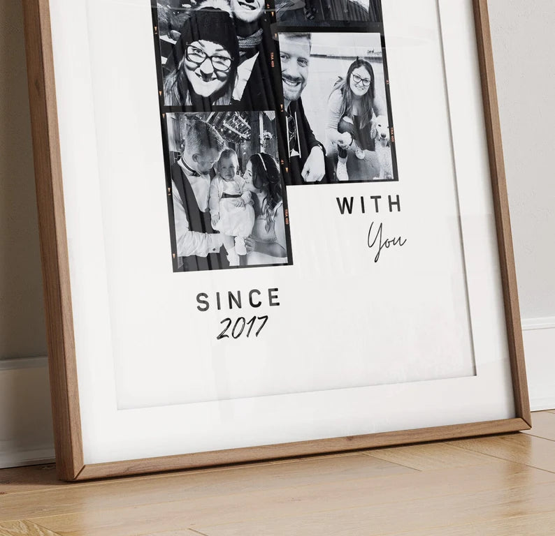 Personalised Family Memories Photo Gift, Fiance Partner Anniversary Gift, Photo Gift for Wife, Mothers Day Gift Her, Birthday Print Husband