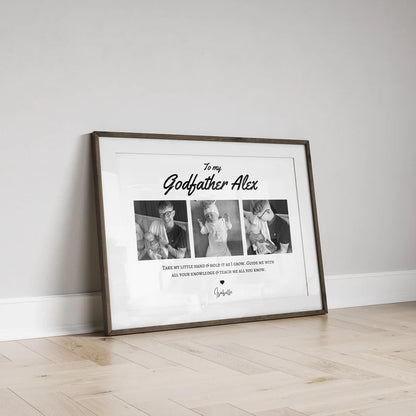 Godfather Photo Print, Personalised Birthday Gift from Godchild, Godparent Reveal, Custom Godfather Proposal Unique, Uncle Birthday Print