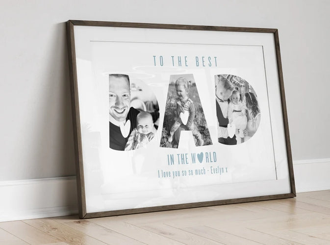 Custom Dad Photo Letters Print, Personalised Daddy Birthday Gift from Son Daughter, Present for New Dad, Fathers Day Gift for New Dast