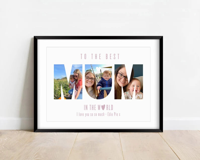 Custom Mothers Day Photo Gift, Photo Collage Wall Art for Mum, Mom Birthday Gift, Framed Mothers Day Decor, Happy Birthday Gift, Mummy Quote