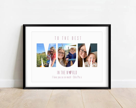 Custom Mothers Day Photo Gift, Photo Collage Wall Art for Mum, Mom Birthday Gift, Framed Mothers Day Decor, Happy Birthday Gift, Mummy Quote