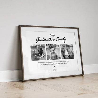 Custom Godmother Photo Gift Print, Personalised Godmother Birthday Gift from Godchild, Godparents Wall Art, Godmother Proposal from Godson