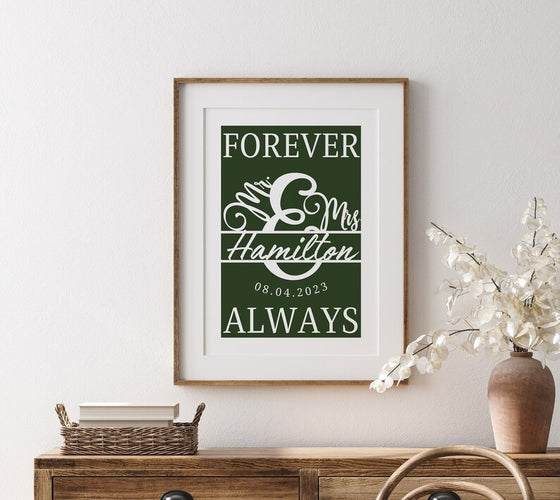 Custom Wedding Gift Keepsake, Wall Art for Her Him, Personalised Anniversary Poster Husband Wife, Wedding Keepsake, Special Date Anniversary