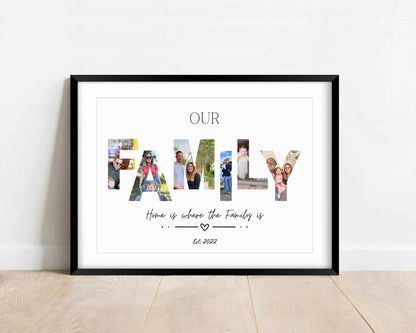 Family Photo Letters Gift, Collage Gift for Parents, Family Home Decor, Personalised Print for New Parents, Housewarming Gift for New Mum