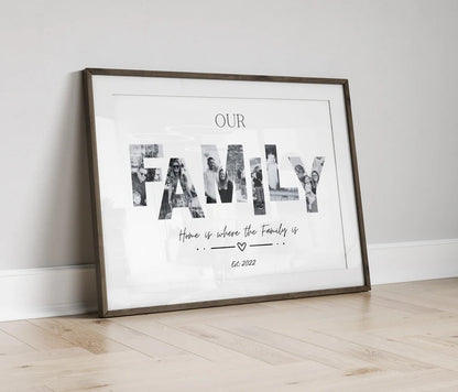 Family Photo Letters Gift, Collage Gift for Parents, Family Home Decor, Personalised Print for New Parents, Housewarming Gift for New Mum