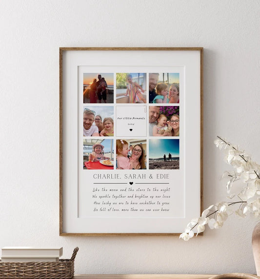 Custom Family Photo Print, Parent Gift Print, Anniversary Gift Mum, Dad Personalised Frame, Birthday Gift Mummy, Unique Family Keepsake
