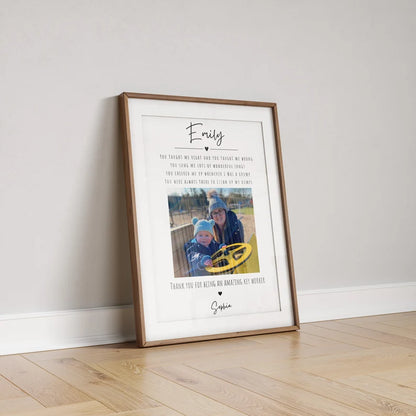 Custom Nursery Thank You Gift, Key Worker Gift, Nursery Teacher Poster, Year End Teacher Gift, Personalised Gift Print, Photo Nursery Frame