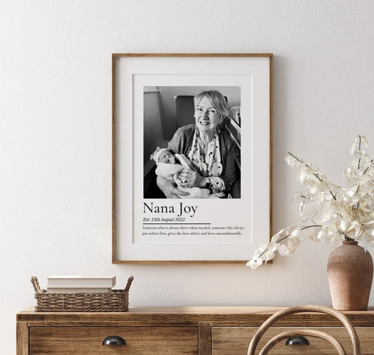 Custom Nana Photo Print, Nanny Birthday Gift, Nonna Present from Children, Photo Framed Print Nana, Mothers Day Gift for Mum, Nan Gift