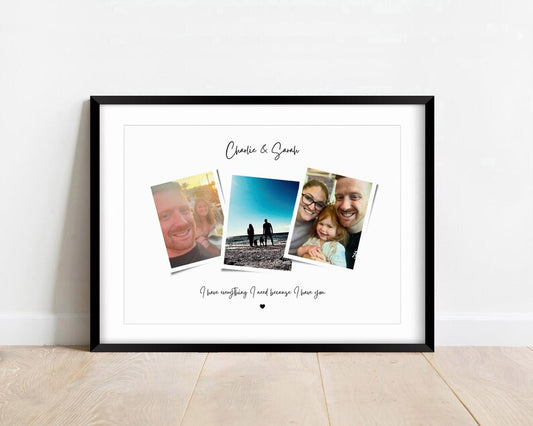 Custom Couples Photo Print, Valentines Day Personalised Gift, Gift for Partner, Anniversary Present for Him, Digital Art, Fiance Framed Gift