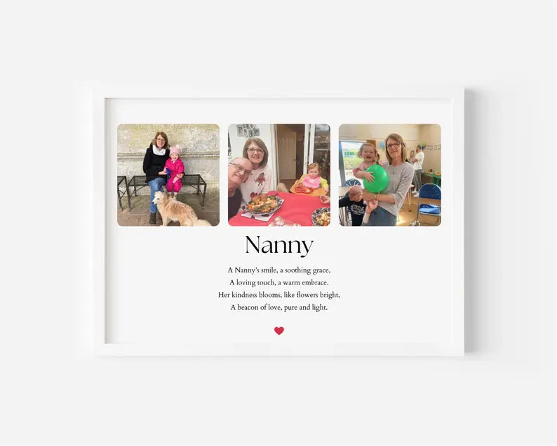 Nana Photo Gift, Nanny Birthday Gift for Her, Family Photo Collage, Grandma Birthday Present, Nonna Quote Gift, Gran Frame Quick Delivery