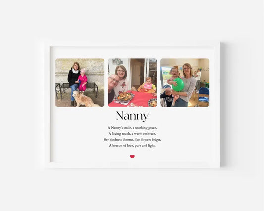 Nana Photo Gift, Nanny Birthday Gift for Her, Family Photo Collage, Grandma Birthday Present, Nonna Quote Gift, Gran Frame Quick Delivery
