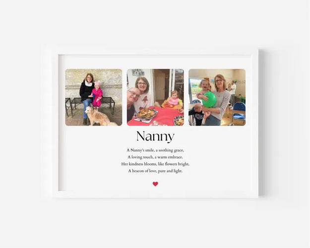 Nana Photo Gift, Nanny Birthday Gift for Her, Family Photo Collage, Grandma Birthday Present, Nonna Quote Gift, Gran Frame Quick Delivery