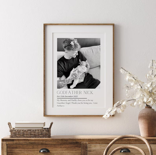 Personalised Godfather Print, Fathers Day, Gift Godson Goddaughter, Godfather Birthday, Custom Gift Godfather, Godparents Proposal, Uncle