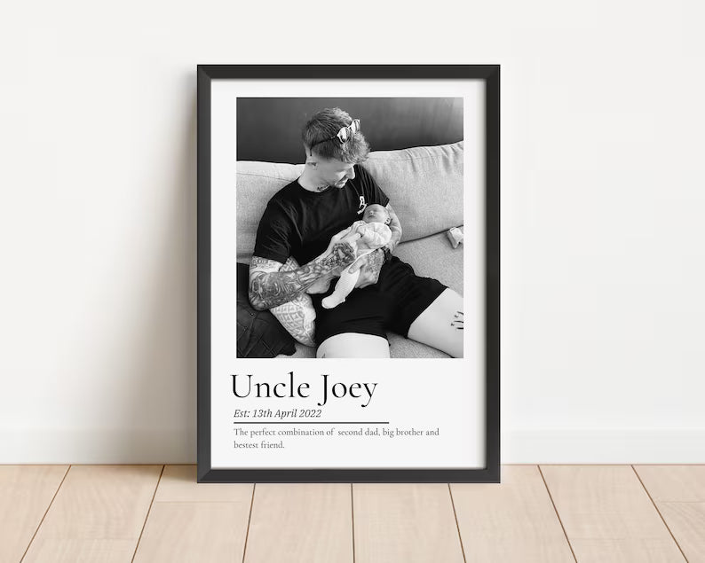 Personalised Uncle Photo Print, Nephew Niece to Uncle, Uncle Birthday Gift, Custom Uncle, Brother Present from Children, Brother Gift Print
