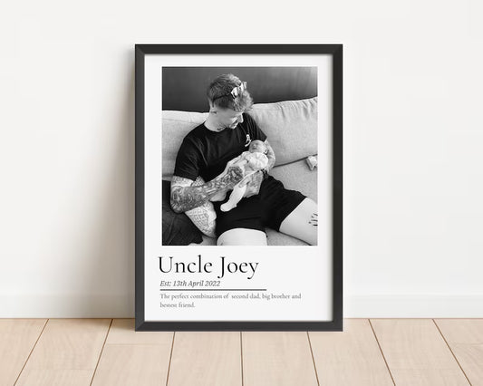 Personalised Uncle Photo Print, Nephew Niece to Uncle, Uncle Birthday Gift, Custom Uncle, Brother Present from Children, Brother Gift Print