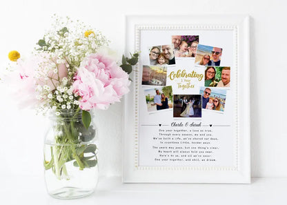 First Wedding Anniversary Personalised Photo Collage, Paper Anniversary Gift, 1 Year Anniversary Celebration, Polaroid Photo Gift, Wedding