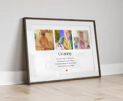 Nana Photo Gift, Nanny Birthday Gift for Her, Family Photo Collage, Grandma Birthday Present, Nonna Quote Gift, Gran Frame Quick Delivery