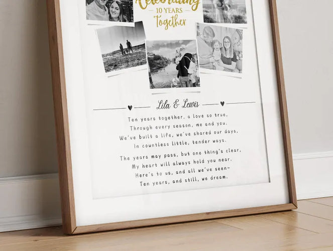 First Wedding Anniversary Personalised Photo Collage, Paper Anniversary Gift, 1 Year Anniversary Celebration, Polaroid Photo Gift, Wedding