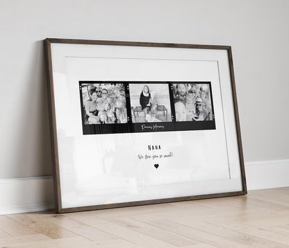 Personalised Nana Gift Print, Thank You Gift for Nanny, Granny Birthday Gift, Polaroid Nanny Gift, New Grandma Thank You Decor, Family Gift