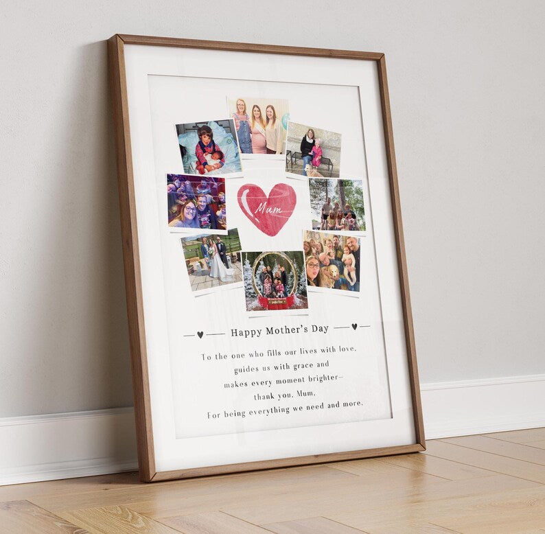 Personalised Mother Photo Gift | Photo Framed Mum Print | Custom Gift for Mum Nan Aunt | Family Photo Gift | Mother's Birthday Keepsake
