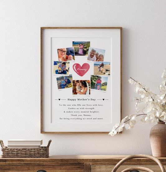 Personalised Mother Photo Gift | Photo Framed Mum Print | Custom Gift for Mum Nan Aunt | Family Photo Gift | Mother's Birthday Keepsake