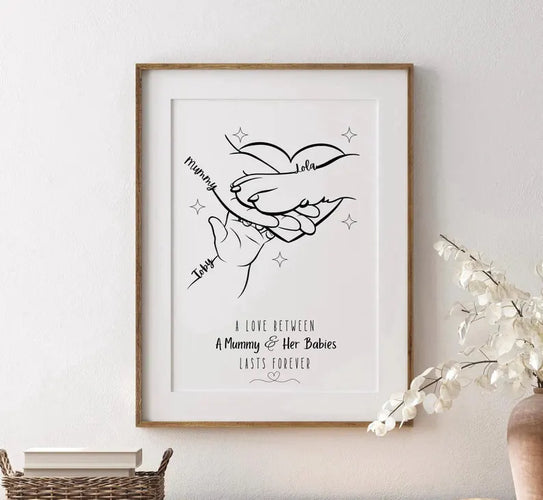 Personalised Hand and Paw Print, Minimalist Gift for New Mummy, Mothers Birthday Gift, Dog Paw Line Art, Doggy Mom Gift, Mum Gift for Her