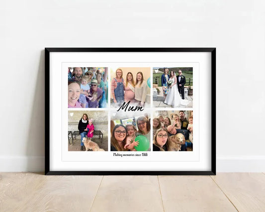 Personalised Mum Photo Gift, Mothers Birthday Gift, Picture Board for Mum Dad, Birthday Photo Gift, Family Photo Print, First Mothers Day