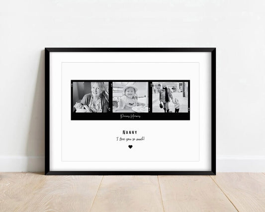 Personalised Nana Gift Print, Thank You Gift for Nanny, Granny Birthday Gift, Polaroid Nanny Gift, New Grandma Thank You Decor, Family Gift