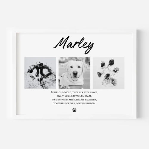 Personalised Pet Memorial Print, Custom Dog Loss Gift, Pet Remembrance Wall Art, Pet Memorial, Pet Sympathy Gift, Nose Paw Print Keepsake