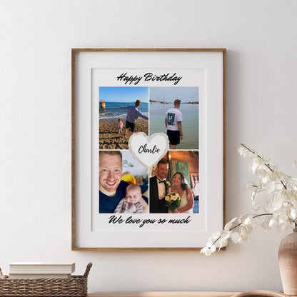 Custom Birthday Gift for Her, Personalised Photo Collage, Birthday Gift for Wife, Sister, Best Friend, Meaningful Wall Art, Keepsake Decor