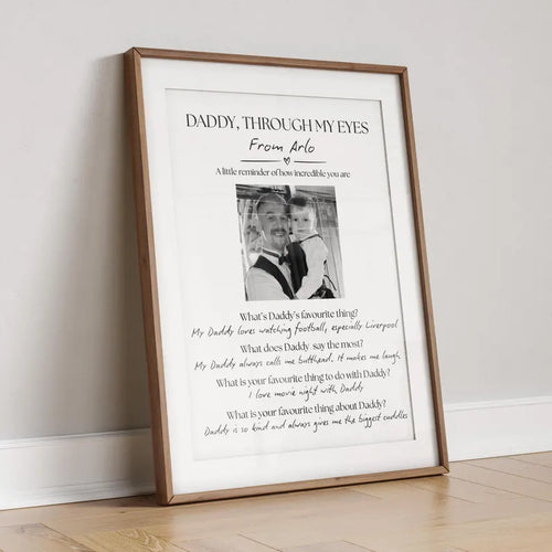 Personalised Father’s Day Gift from Child, Daddy Birthday Gift from Son Daughter, Custom Photo Gift for Dad, Kids Sayings, Cute Dad Keepsake