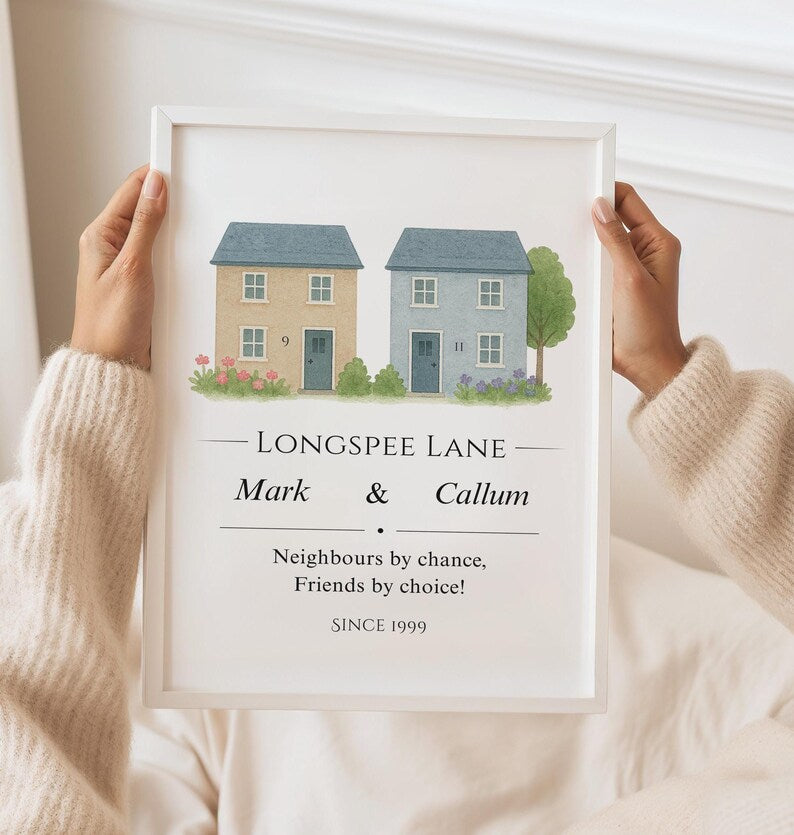 Personalised Neighbour Gift, Custom Neigbhours Leaving Gift, Best Friend Neighbour, Housewarming Gift, Moving Away Keepsake for Neighbours