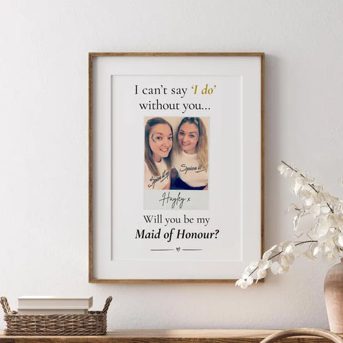 Personalised Bridesmaid Proposal Print, Bridesmaid Gift with Photo, Will You Be My Bridesmaid, Maid of Honour Proposal, Bridal Party Gift