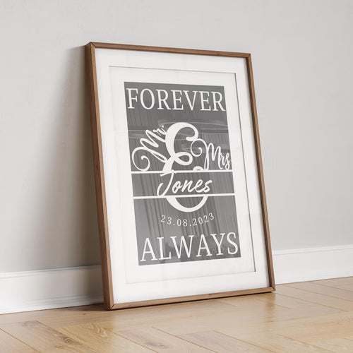 Custom Wedding Gift Keepsake, Wall Art for Her Him, Personalised Anniversary Poster Husband Wife, Wedding Keepsake, Special Date Anniversary