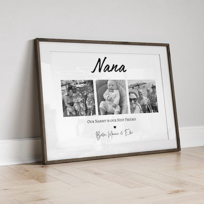 Custom Nana Gift Print, Personalised Nanny Birthday Gift, Mum Thank You Frame, Grandchildren Photo, Granny Grandma Milestone Gift from Child