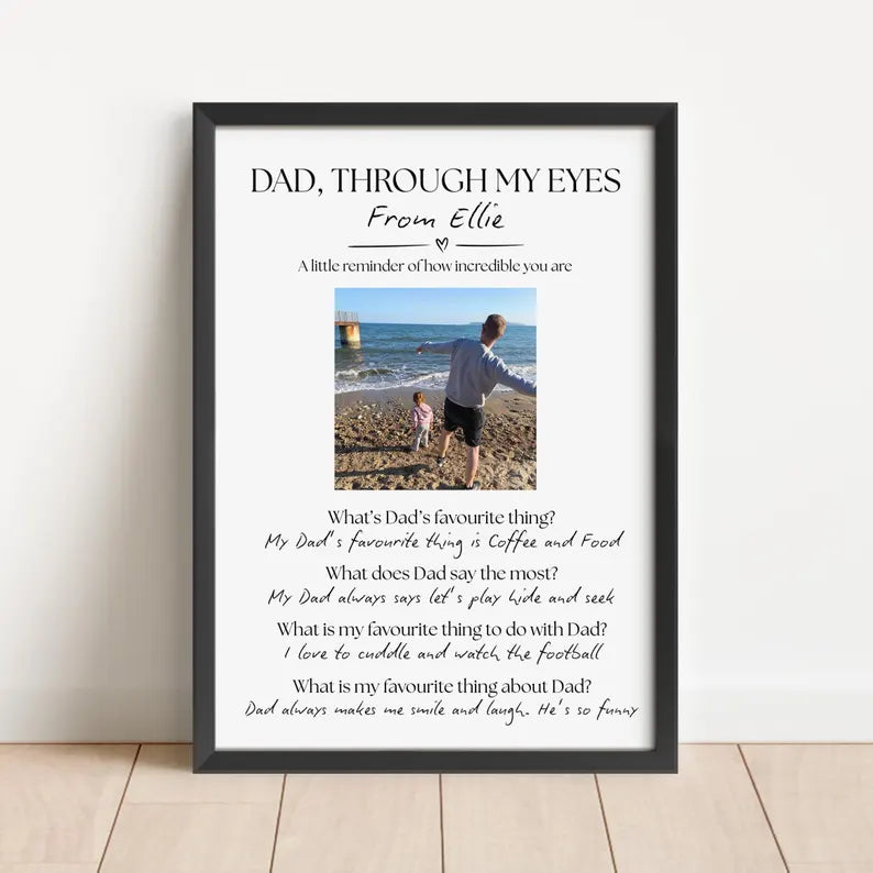 Personalised Father’s Day Gift from Child, Daddy Birthday Gift from Son Daughter, Custom Photo Gift for Dad, Kids Sayings, Cute Dad Keepsake