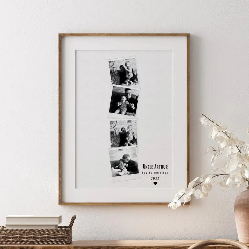 Custom Uncle Polaroid Gift Print, Personalised Uncle Birthday Gift from Niece Nephew, Uncle Photo Wall Art, New Uncle Uncle, Thank You Art