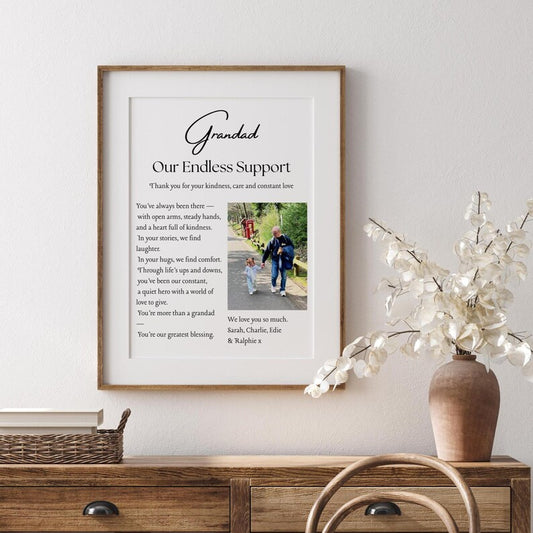 Personalised Grandad Gift, Custom Photo Frame for Dad, Father’s Day Gift from Grandchild, Sentimental Gift for Grandfather, Grandfather Gift