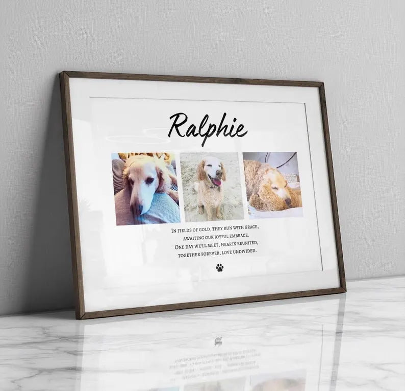 Personalised Pet Memorial Print, Custom Dog Loss Gift, Pet Remembrance Wall Art, Pet Memorial, Pet Sympathy Gift, Nose Paw Print Keepsake