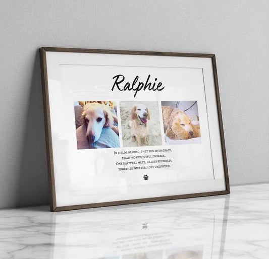 Personalised Pet Memorial Print, Custom Dog Loss Gift, Pet Remembrance Wall Art, Pet Memorial, Pet Sympathy Gift, Nose Paw Print Keepsake