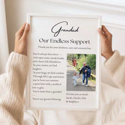 Personalised Grandad Gift, Custom Photo Frame for Dad, Father’s Day Gift from Grandchild, Sentimental Gift for Grandfather, Grandfather Gift