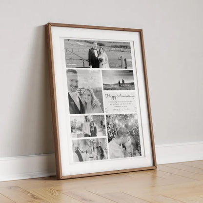 Personalised Anniversary Photo Collage, Custom Anniversary Gift, Wedding Anniversary Keepsake, Couple Photo Wall Art, Paper Anniversary Gift